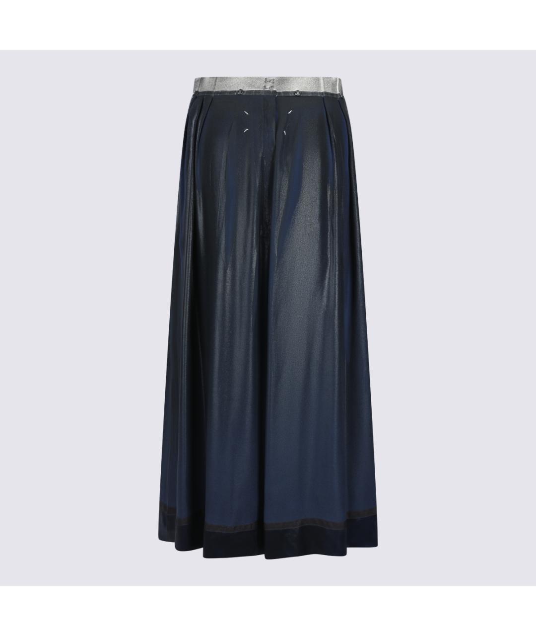MAISON MARGIELA Темно-синяя ацетатная юбка макси, фото 2