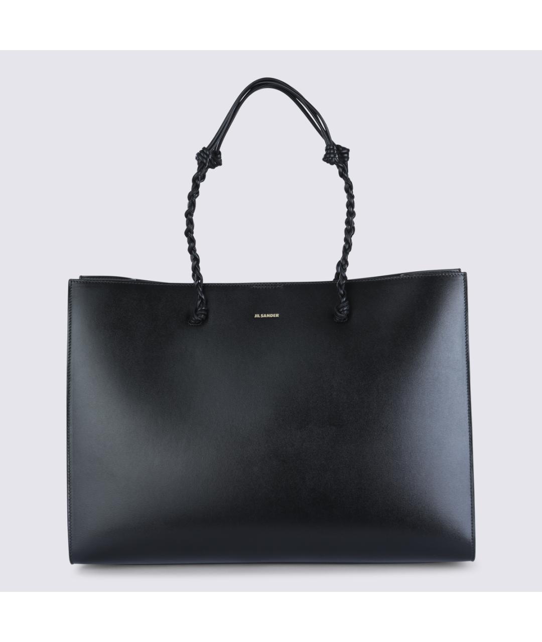 JIL SANDER Черная кожаная сумка тоут, фото 5