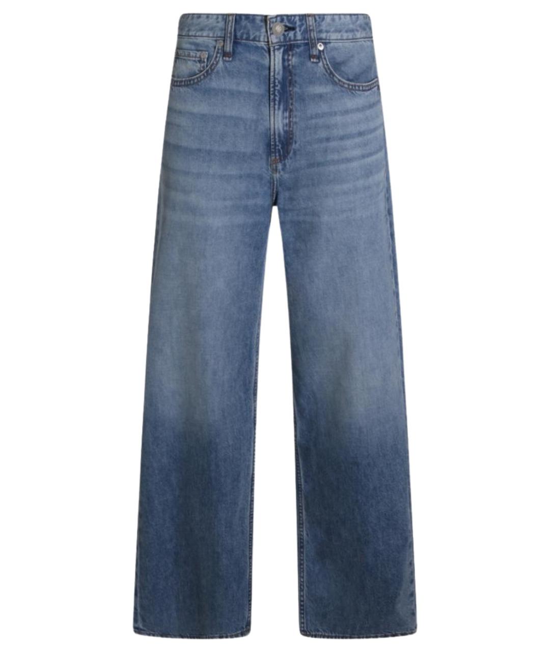 RAG & BONE Синие хлопко-лиоцелловые прямые джинсы, фото 1