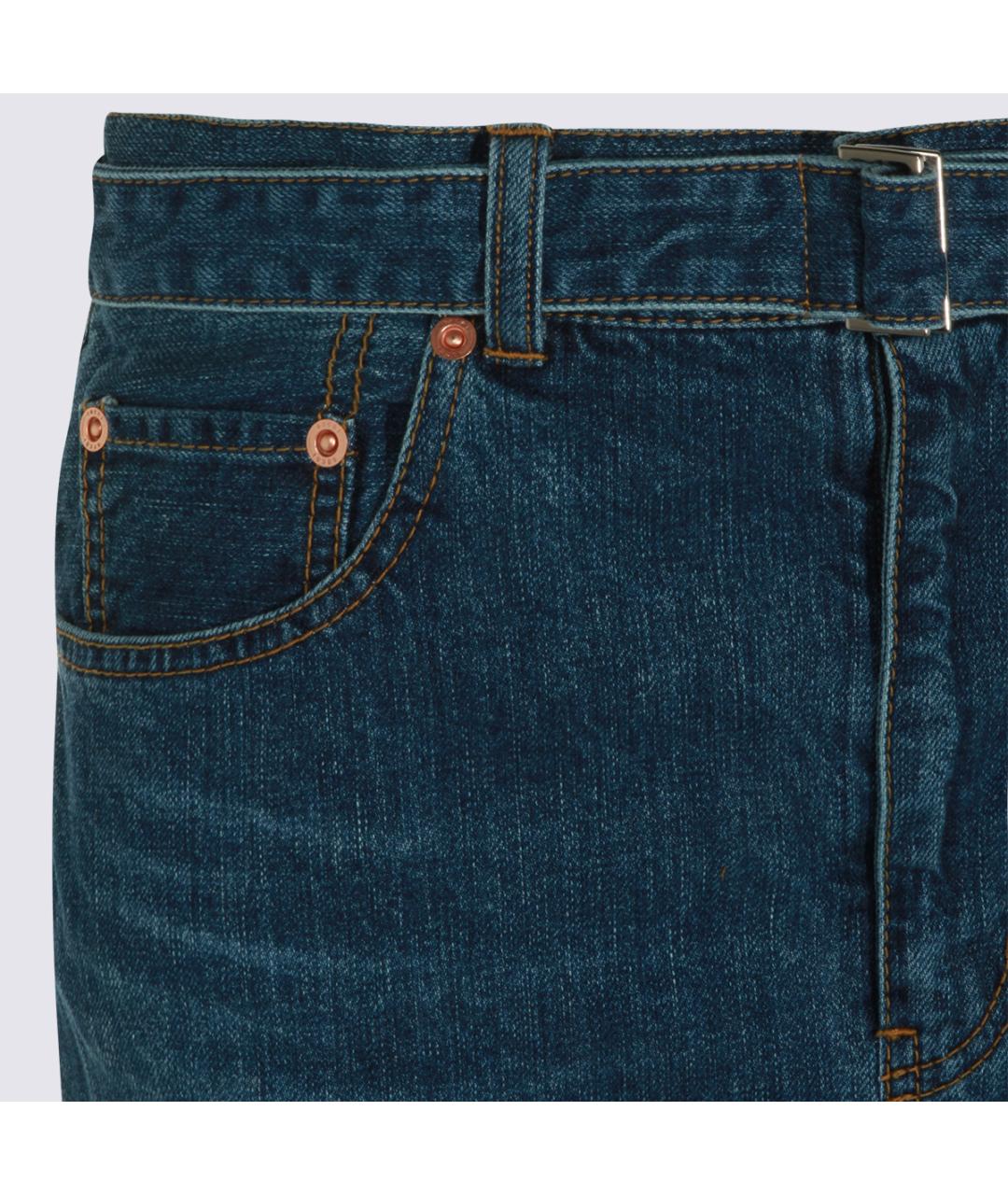 SACAI Синяя хлопковая юбка макси, фото 3