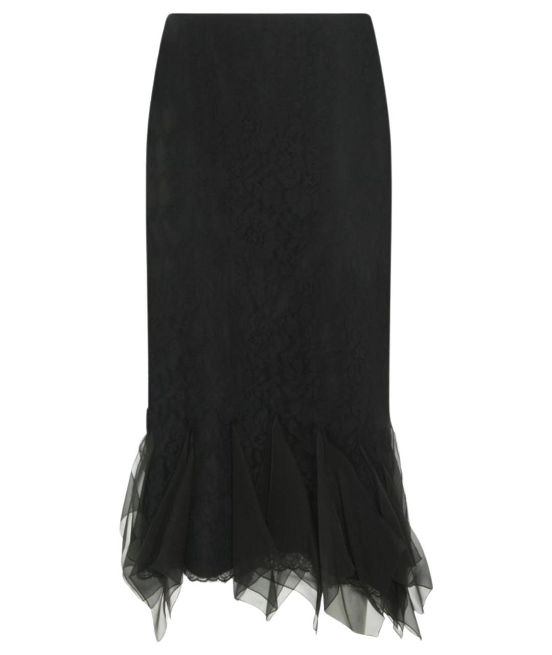 VALENTINO Черная синтетическая юбка миди, фото 1