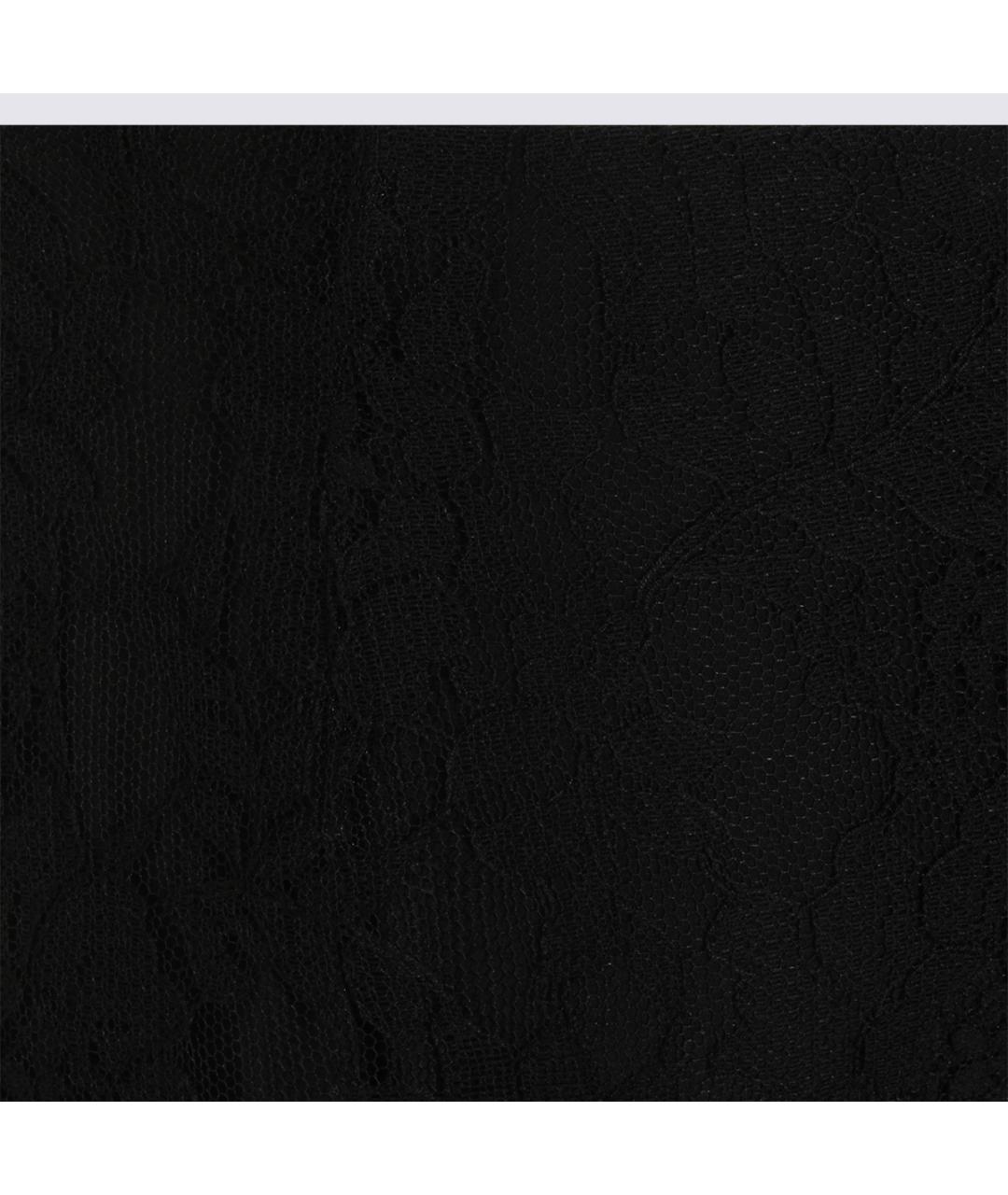 VALENTINO Черная синтетическая юбка миди, фото 4