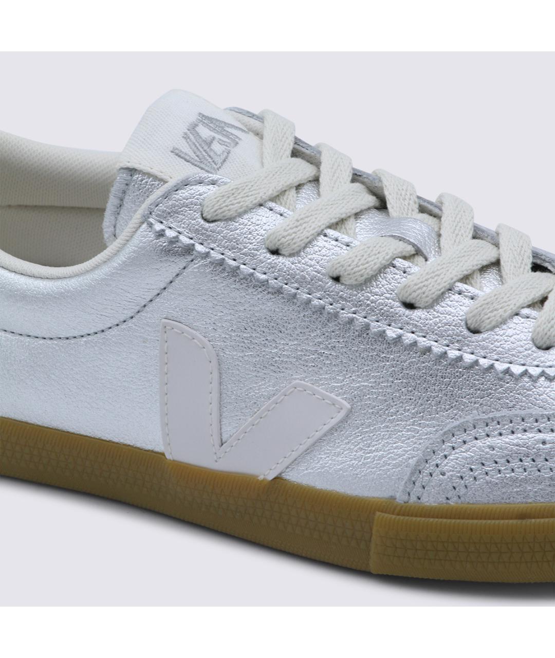 VEJA Серебряные кожаные кроссовки, фото 4