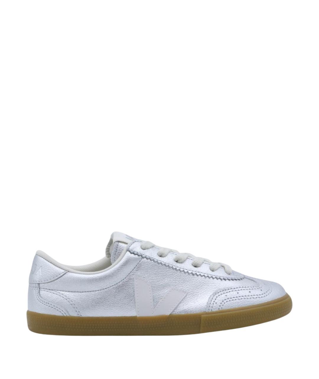 VEJA Серебряные кожаные кроссовки, фото 1