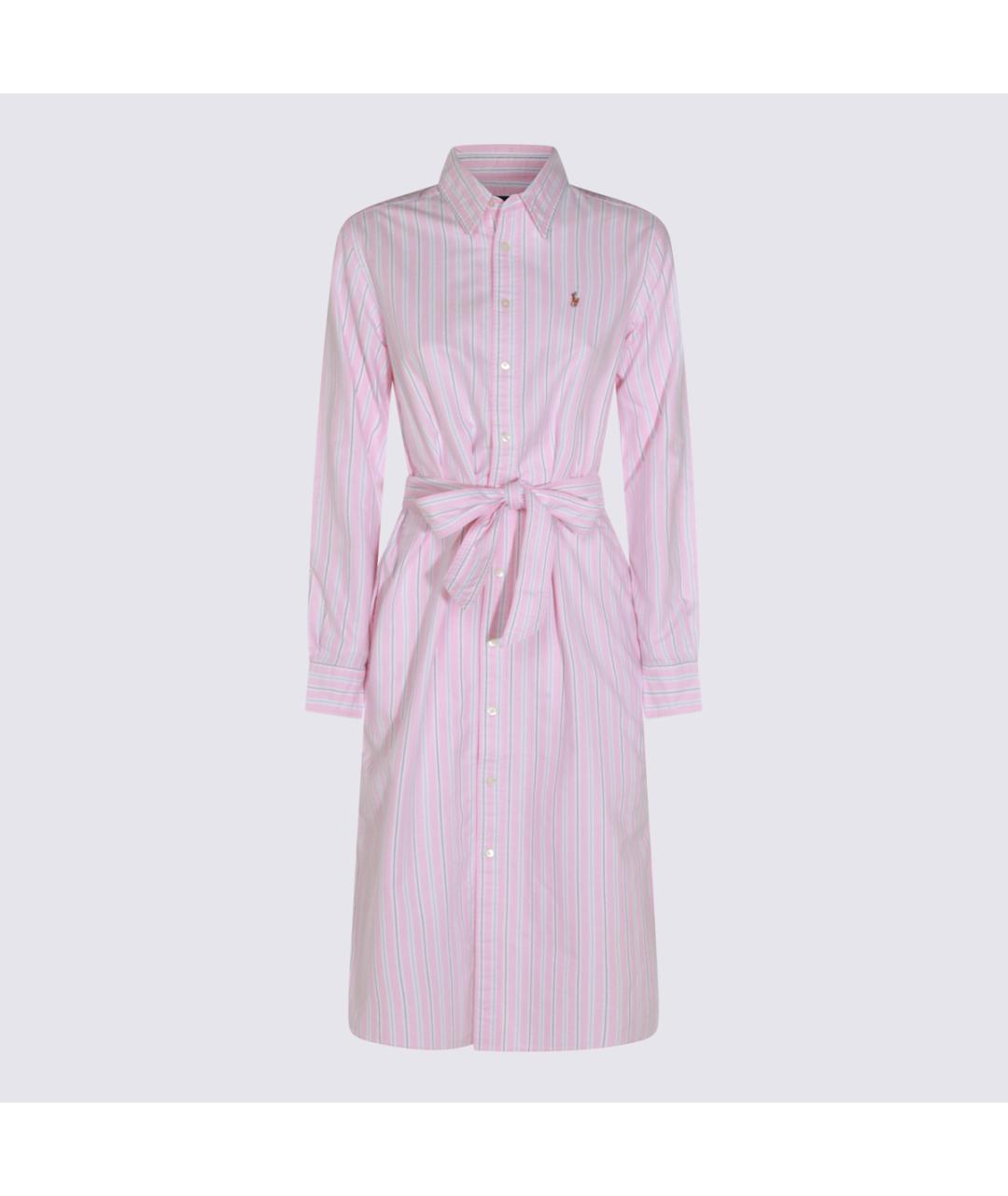 POLO RALPH LAUREN Розовое хлопковое повседневное платье, фото 5