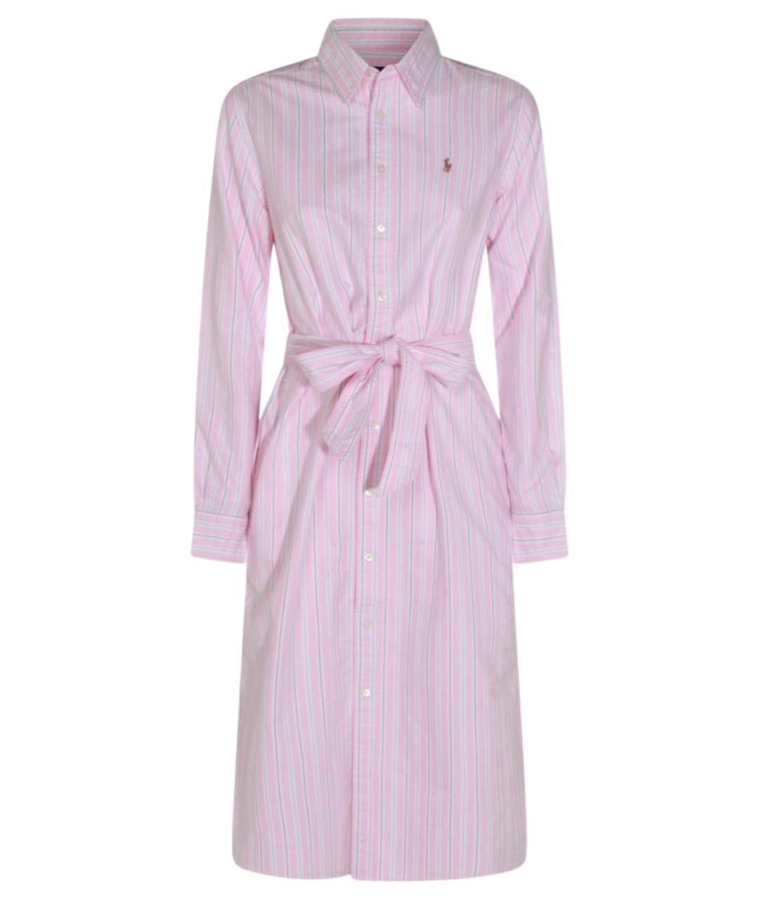 POLO RALPH LAUREN Розовое хлопковое повседневное платье, фото 1