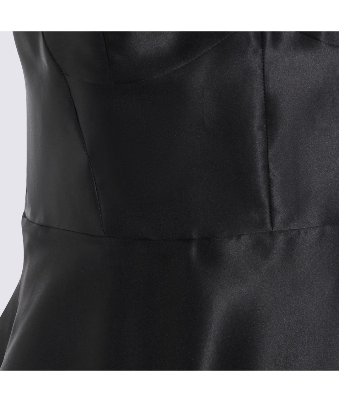 ALBERTA FERRETTI Черное шелковое вечернее платье, фото 4
