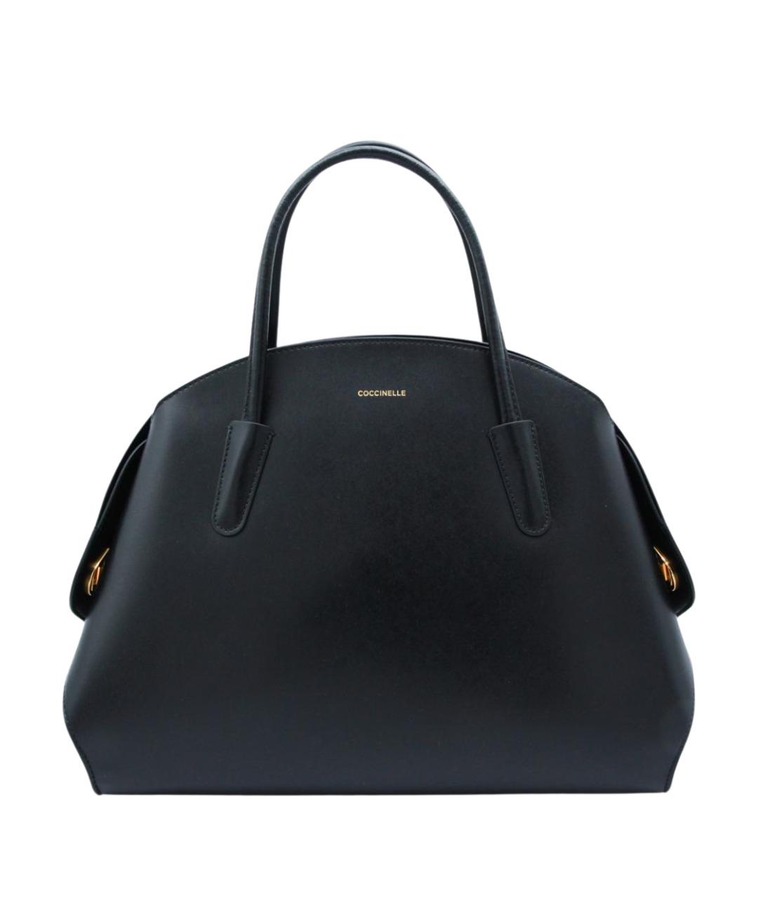 COCCINELLE Черная кожаная сумка тоут, фото 1