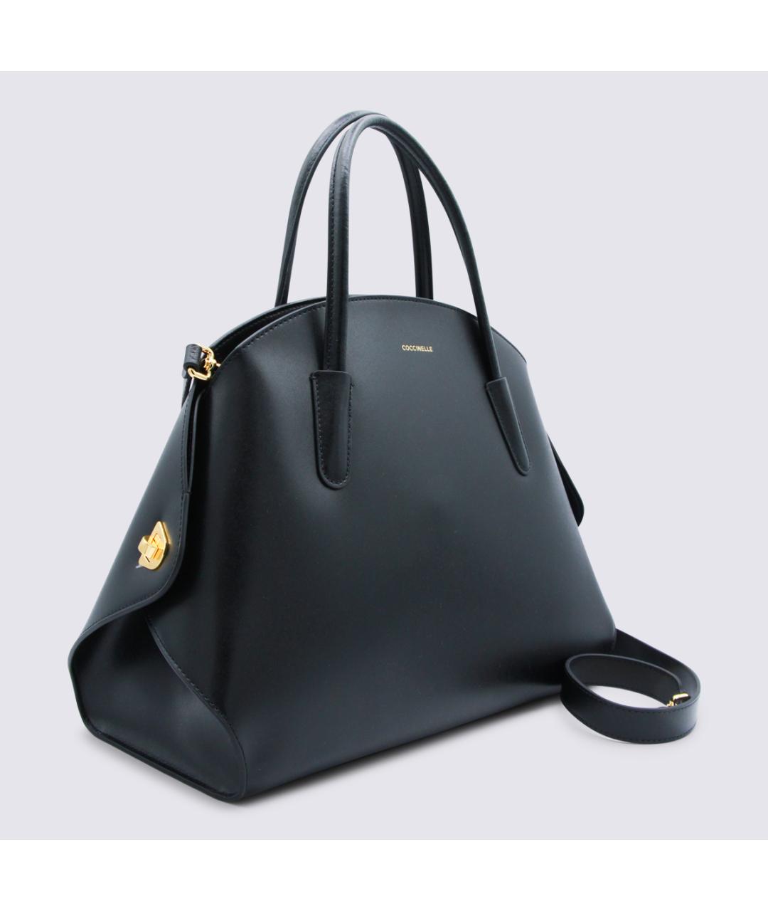 COCCINELLE Черная кожаная сумка тоут, фото 2