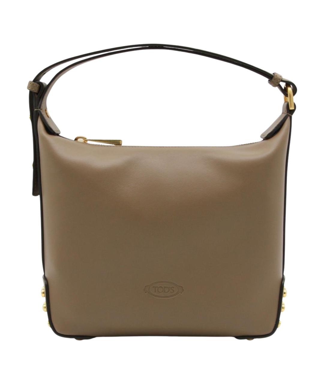 TOD'S Бежевая кожаная сумка через плечо, фото 1