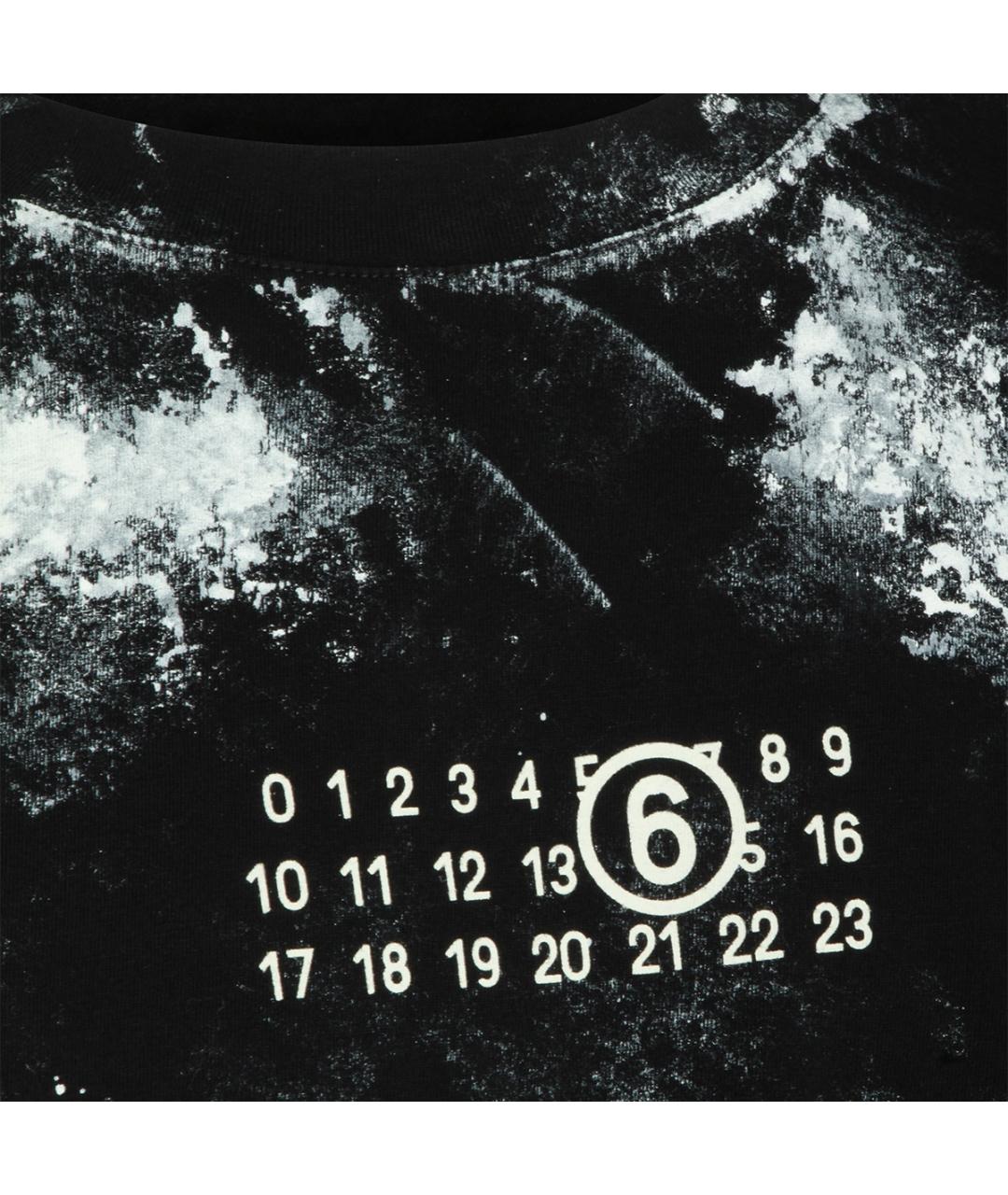 MM6 MAISON MARGIELA Черная хлопковая футболка, фото 3