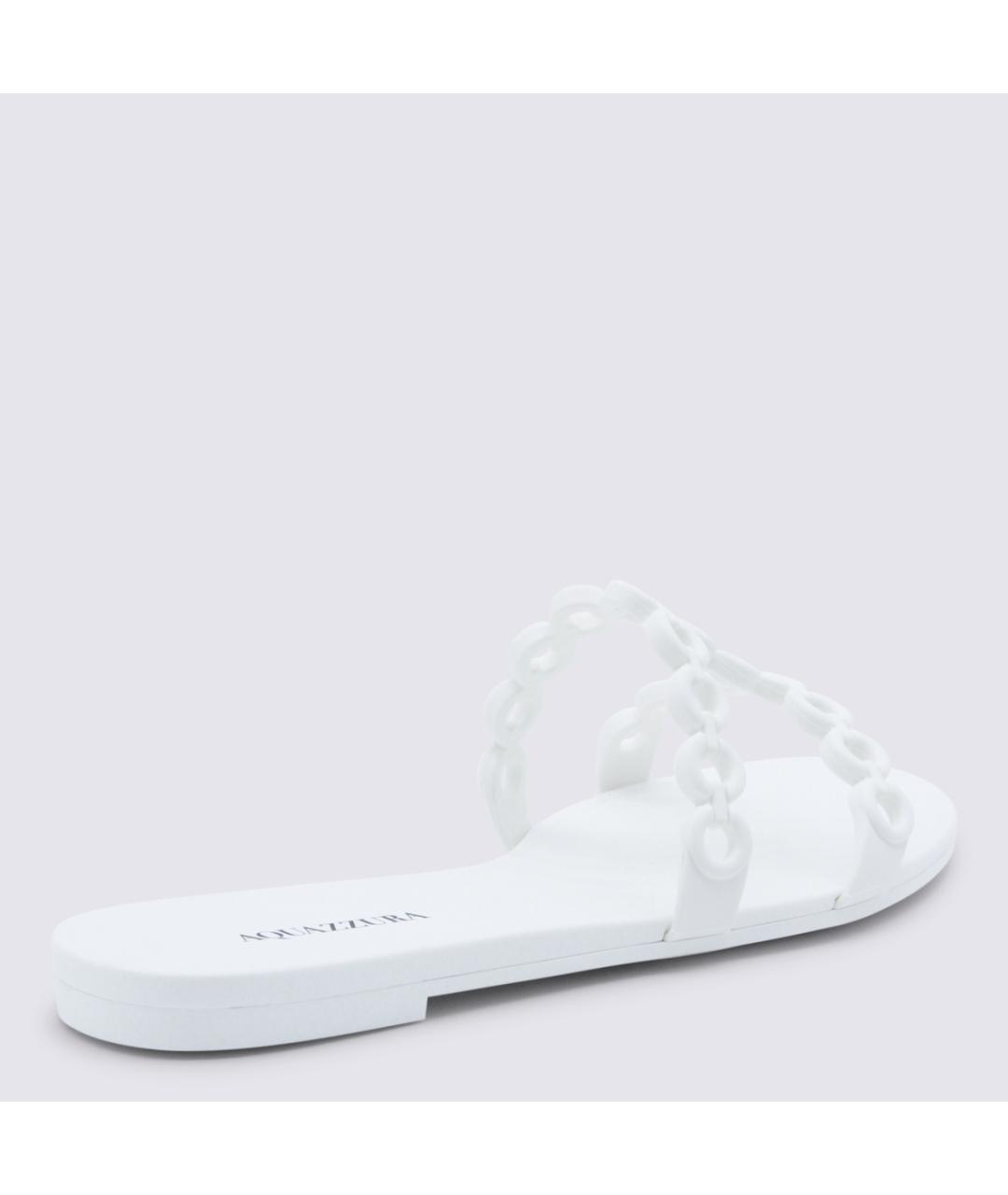 AQUAZZURA Белые кожаные шлепанцы, фото 3
