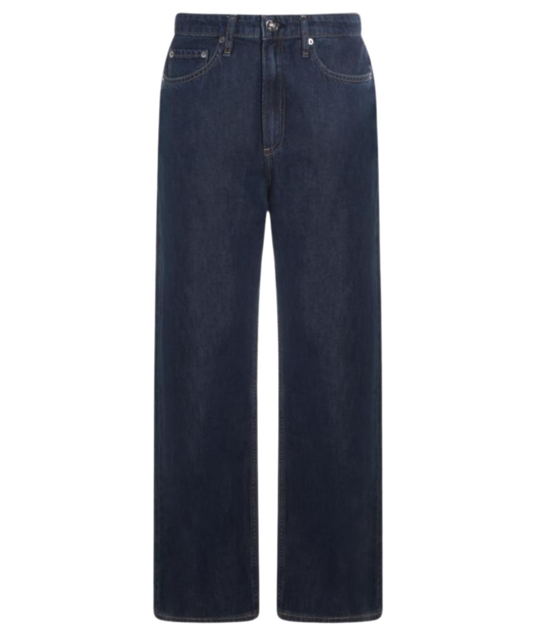 RAG & BONE Темно-синие хлопко-лиоцелловые прямые джинсы, фото 1