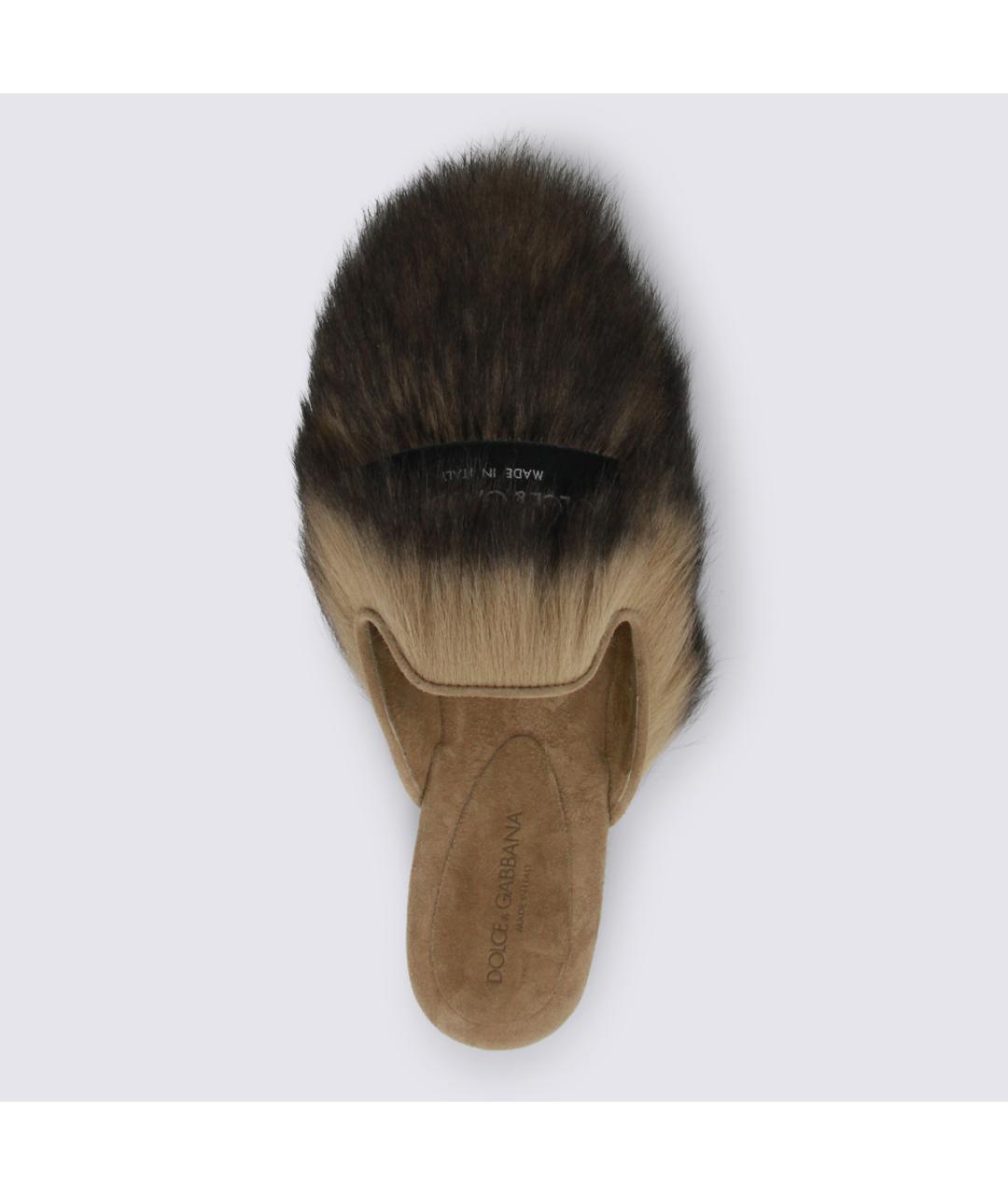 DOLCE&GABBANA Коричневые кожаные мюли, фото 4