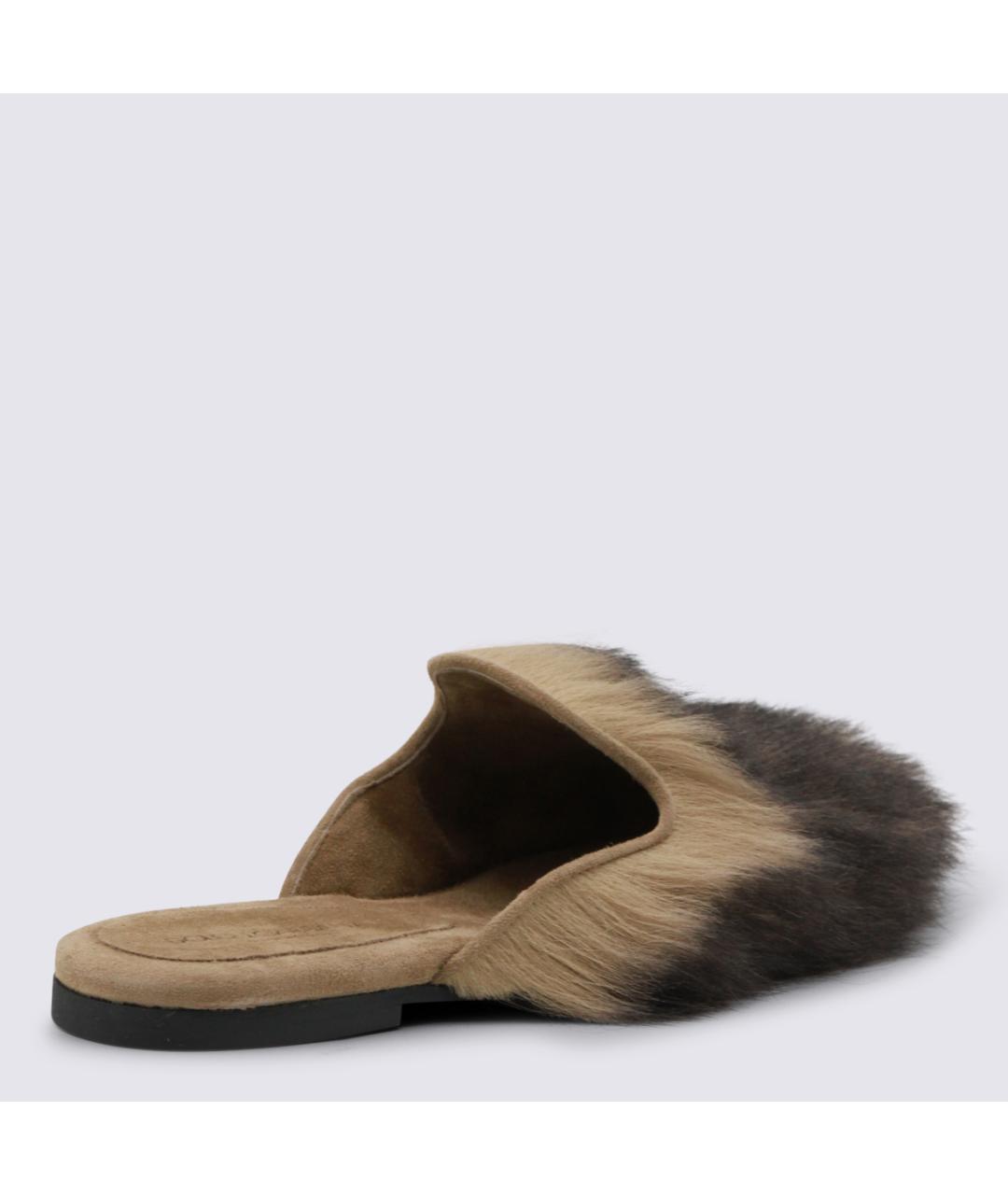 DOLCE&GABBANA Коричневые кожаные мюли, фото 3