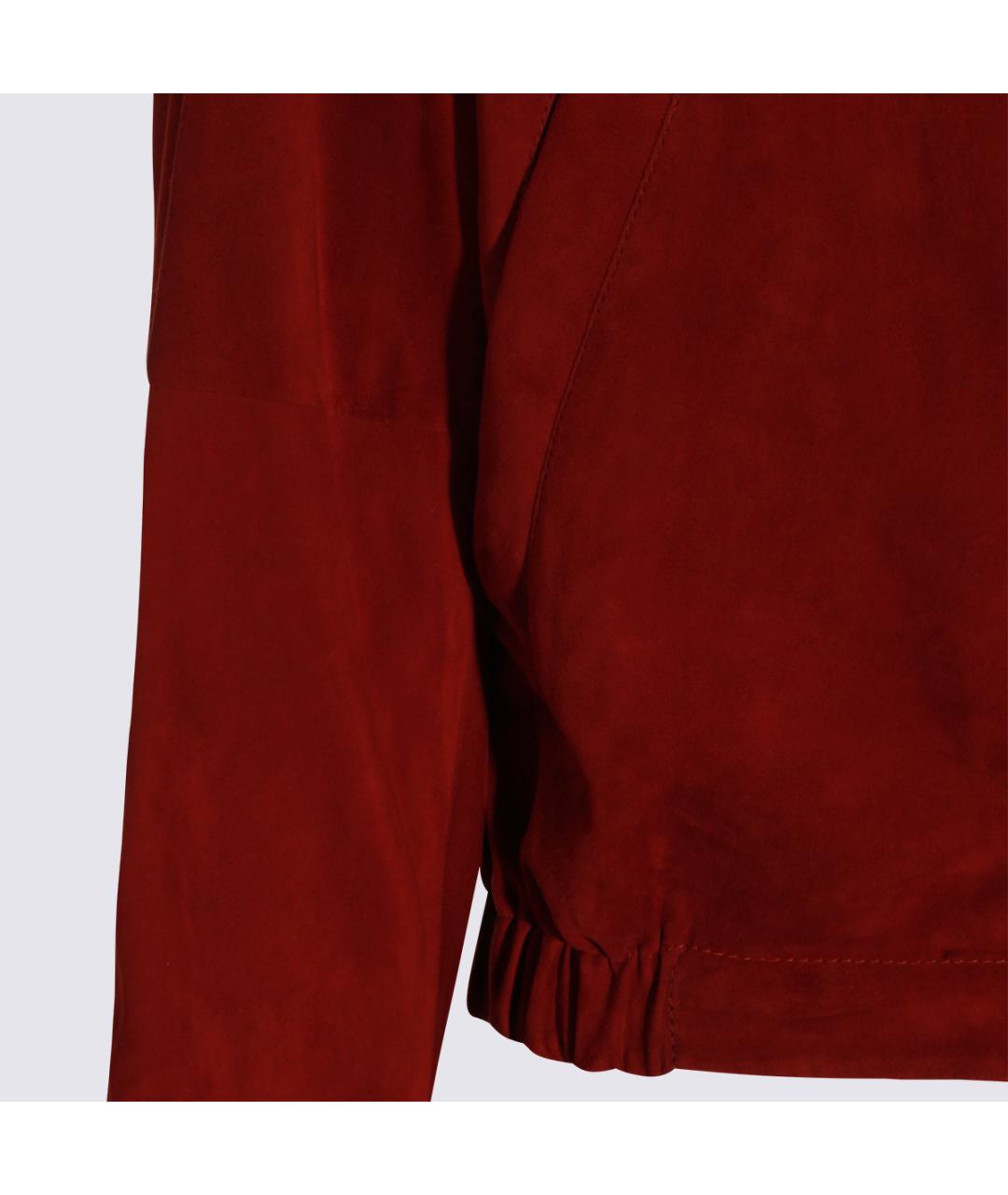 BRUNELLO CUCINELLI Красная кожаная куртка, фото 4