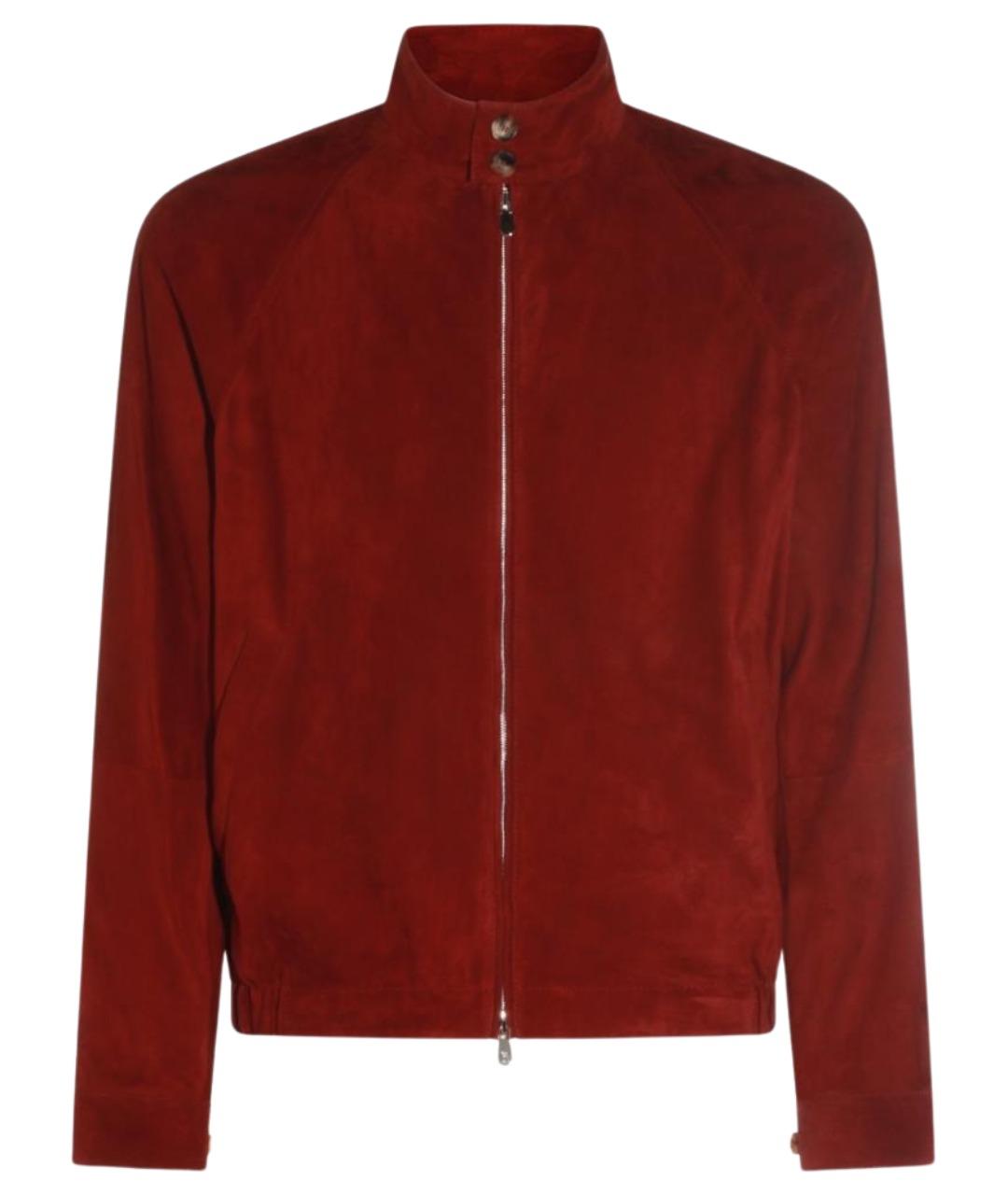BRUNELLO CUCINELLI Красная кожаная куртка, фото 1