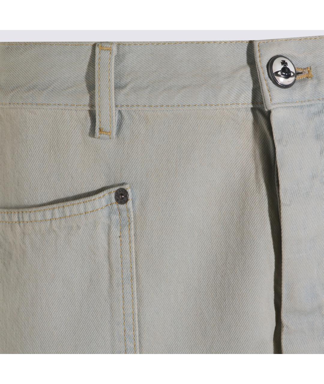 VIVIENNE WESTWOOD Голубые хлопковые прямые джинсы, фото 3