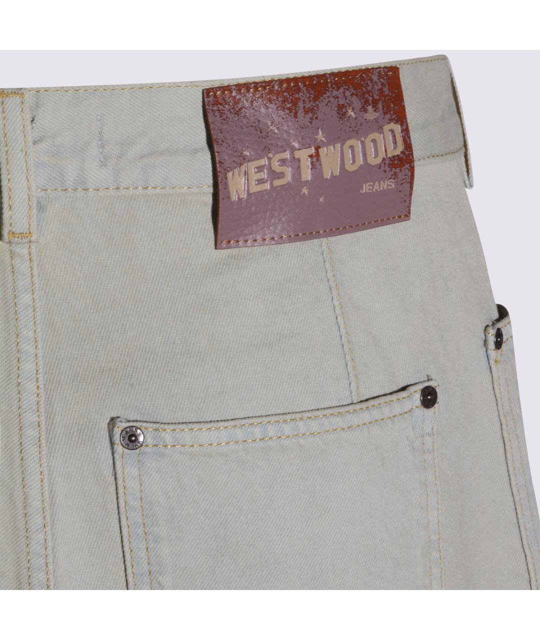 VIVIENNE WESTWOOD Голубые хлопковые прямые джинсы, фото 4