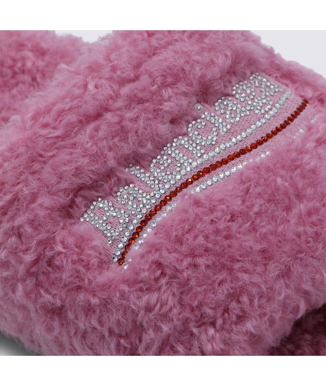 BALENCIAGA Розовые текстильные шлепанцы, фото 4