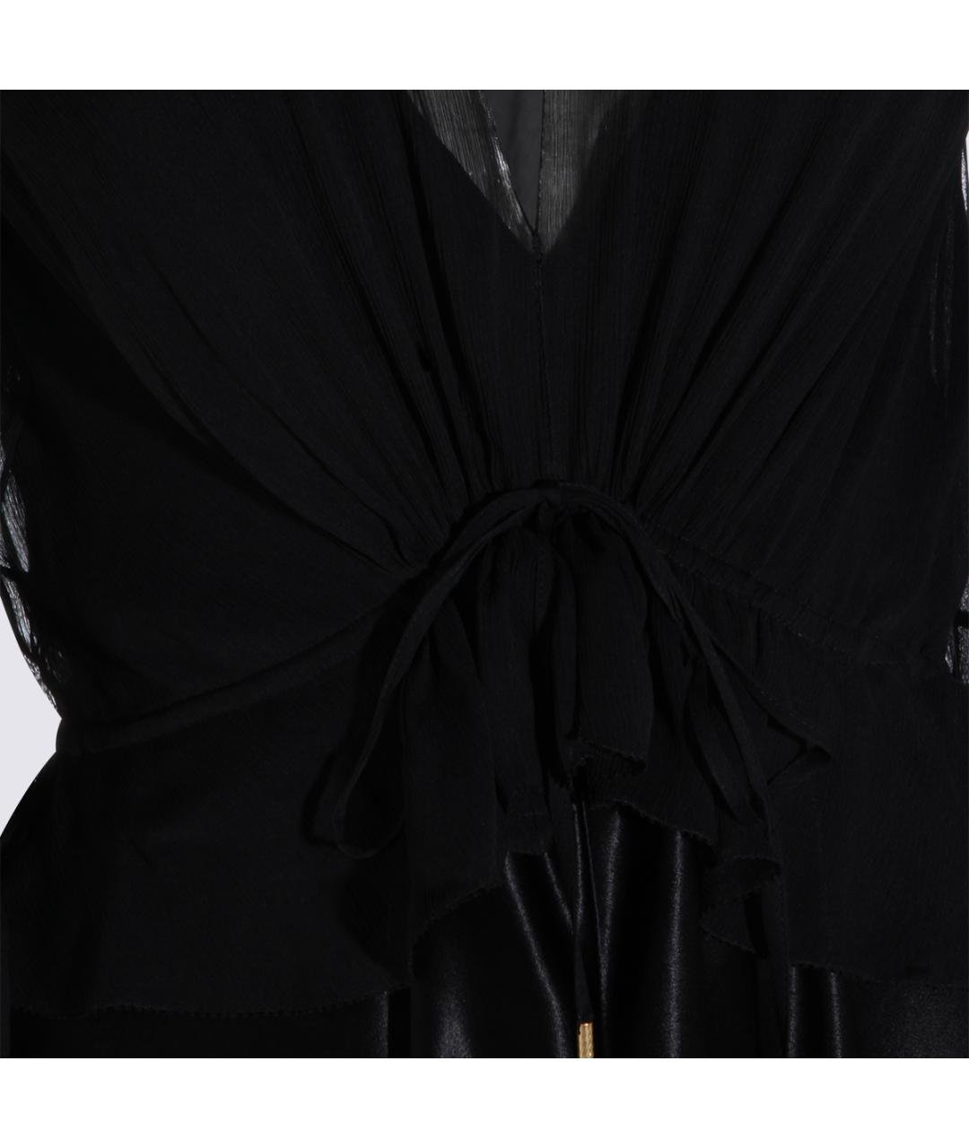 ALBERTA FERRETTI Черное вискозное вечернее платье, фото 4