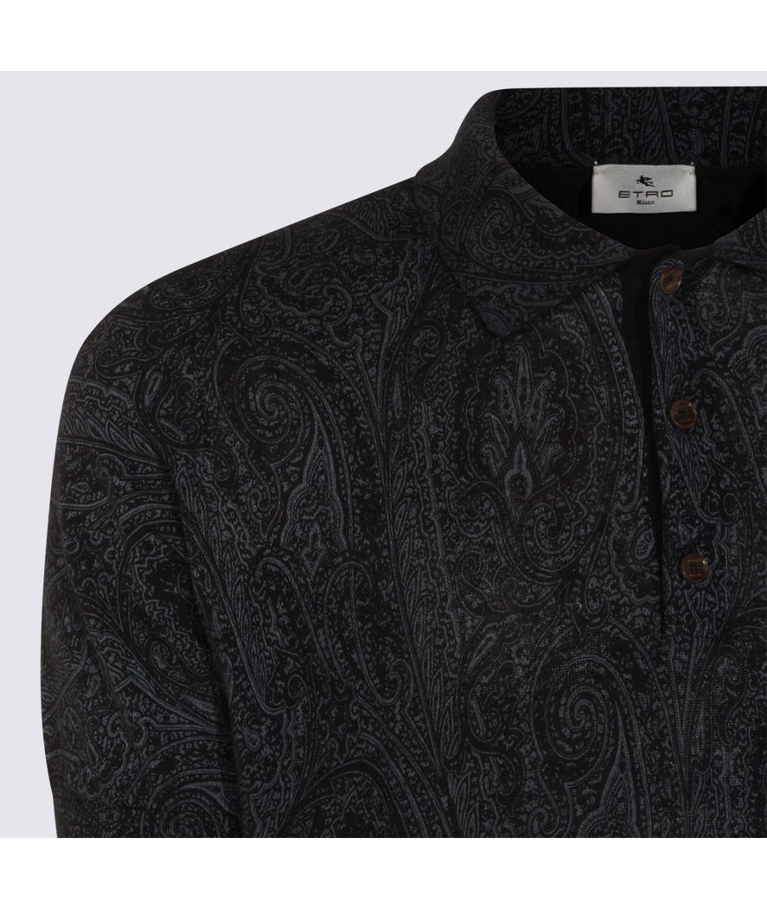 ETRO Серое хлопковое поло с коротким рукавом, фото 3