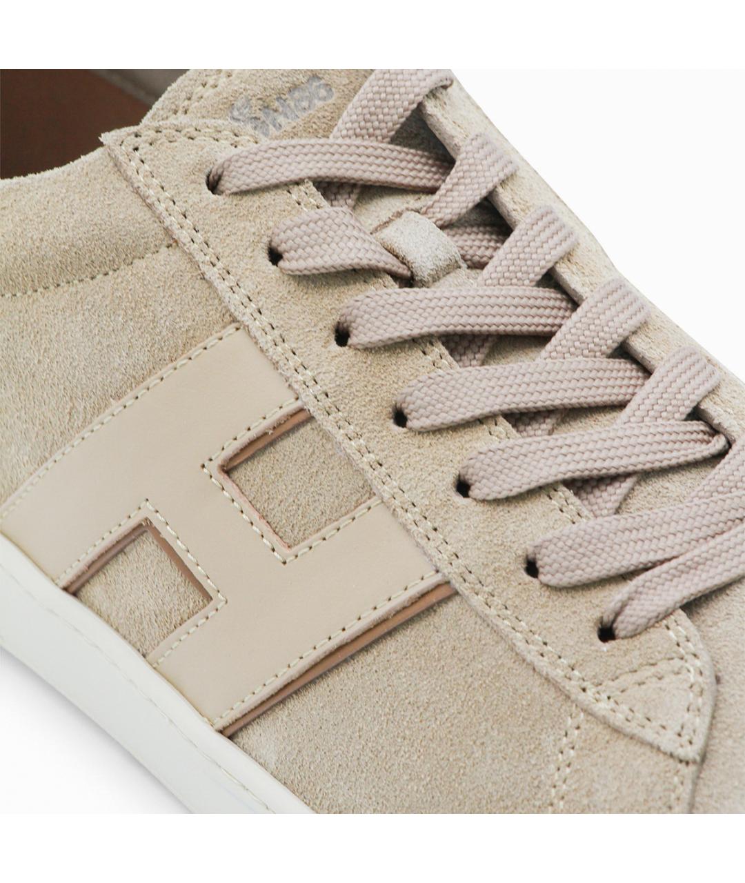 HOGAN Бежевые кожаные низкие кроссовки / кеды, фото 4