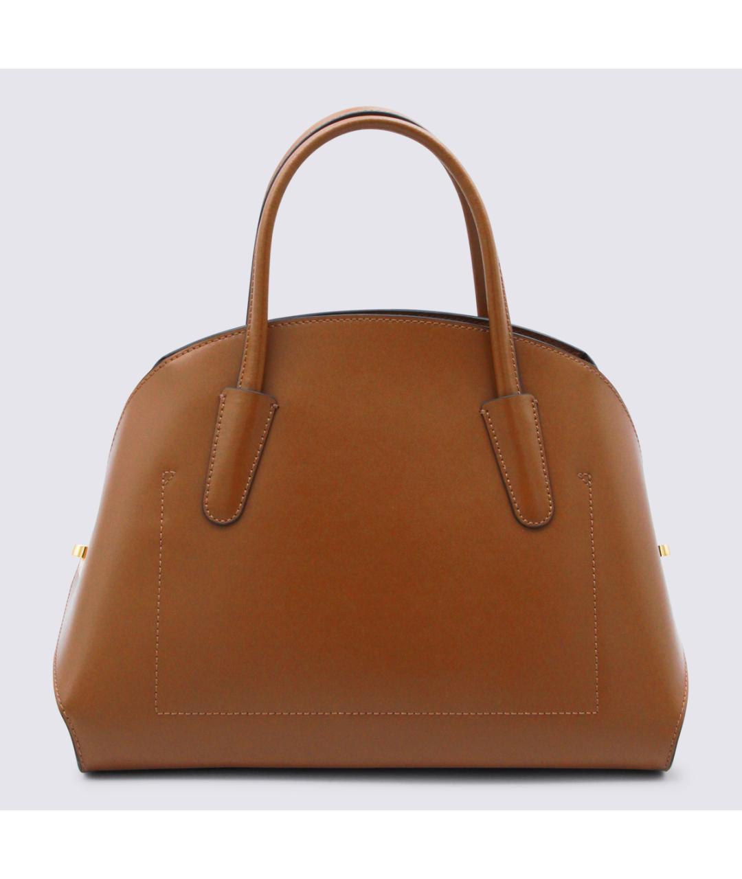 COCCINELLE Коричневая кожаная сумка с короткими ручками, фото 3