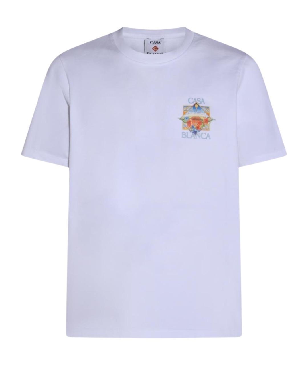 CASABLANCA Белая хлопковая футболка, фото 1