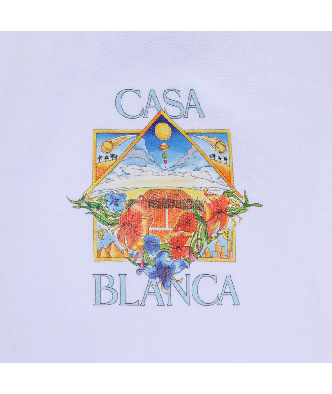 CASABLANCA Белая хлопковая футболка, фото 3