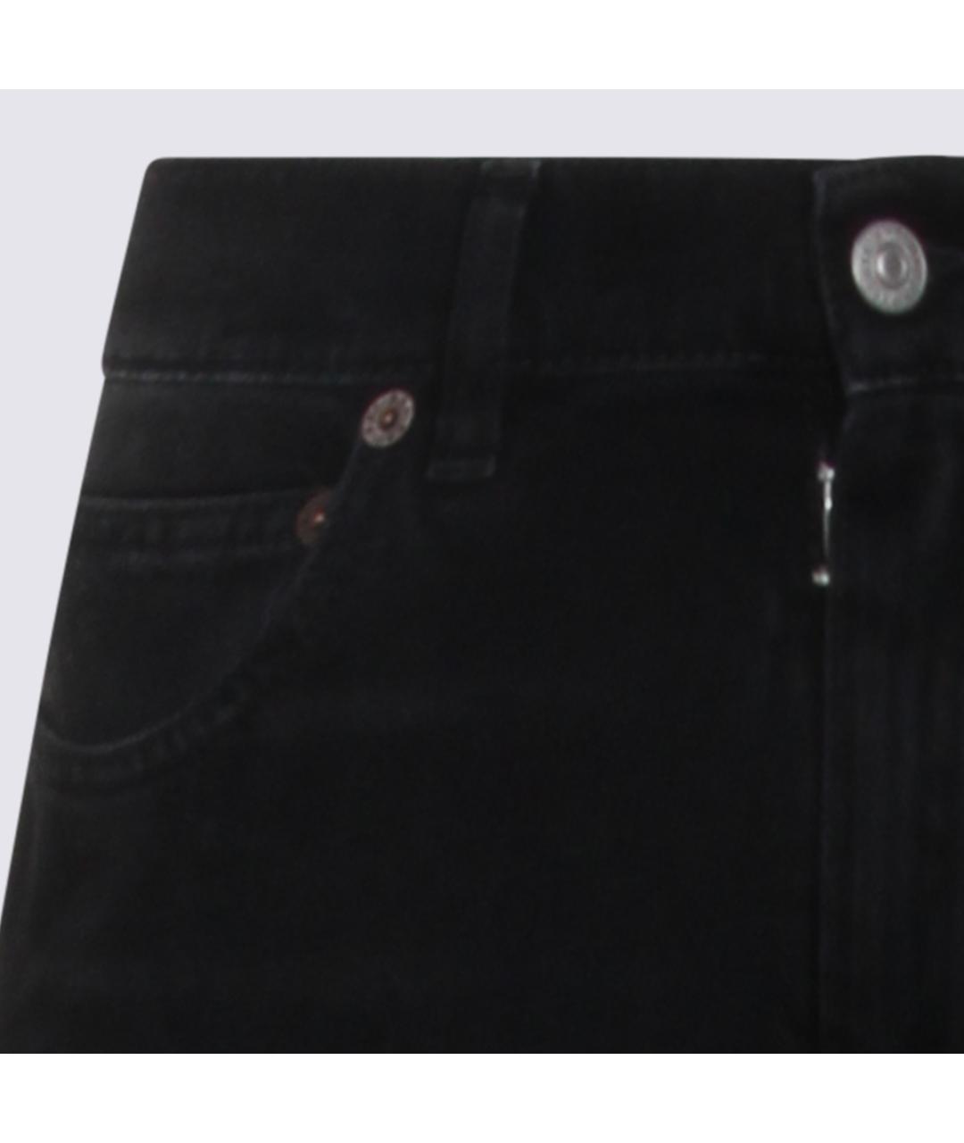 MM6 MAISON MARGIELA Черные хлопковые прямые джинсы, фото 4