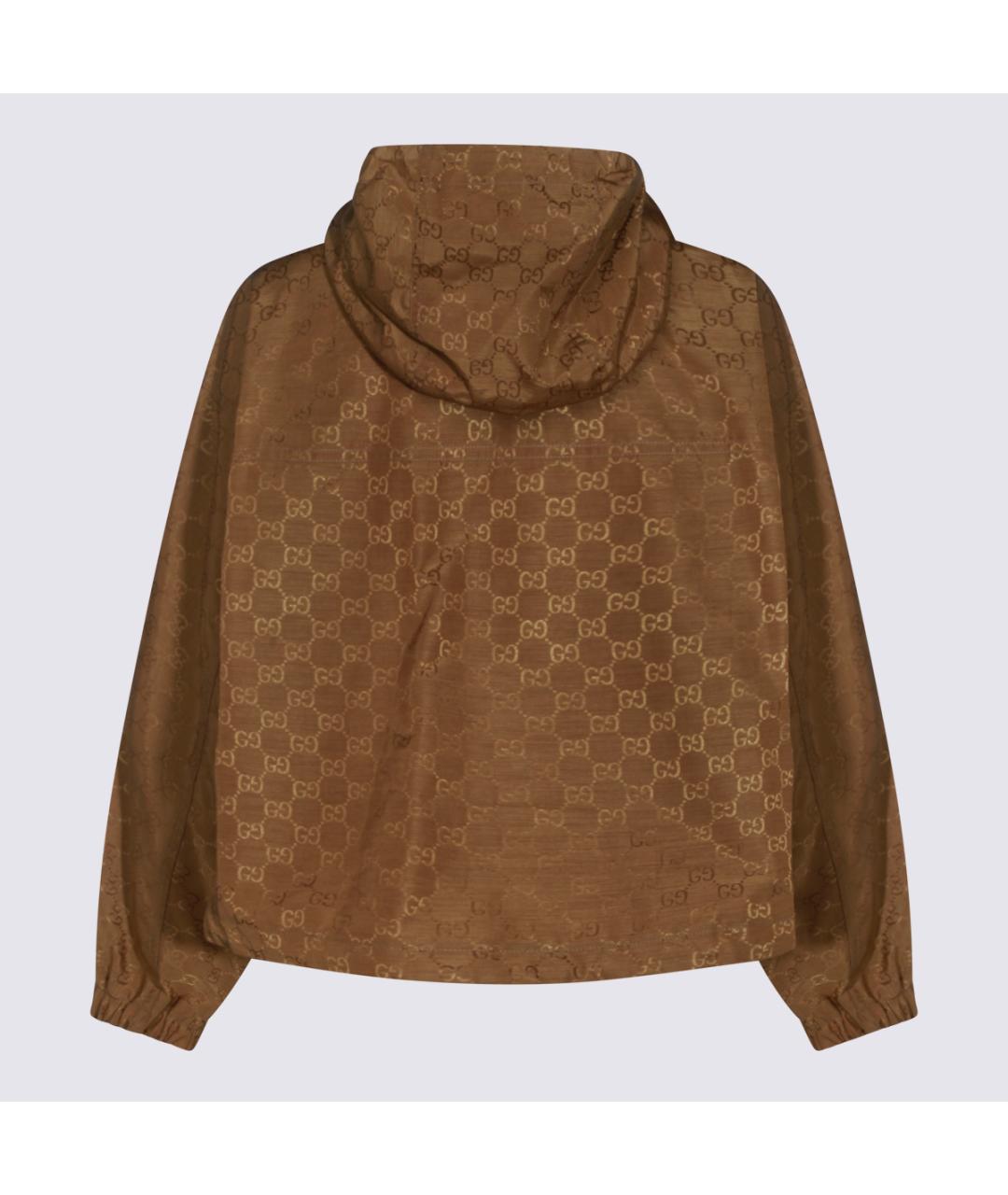 GUCCI Коричневая синтетическая куртка, фото 2