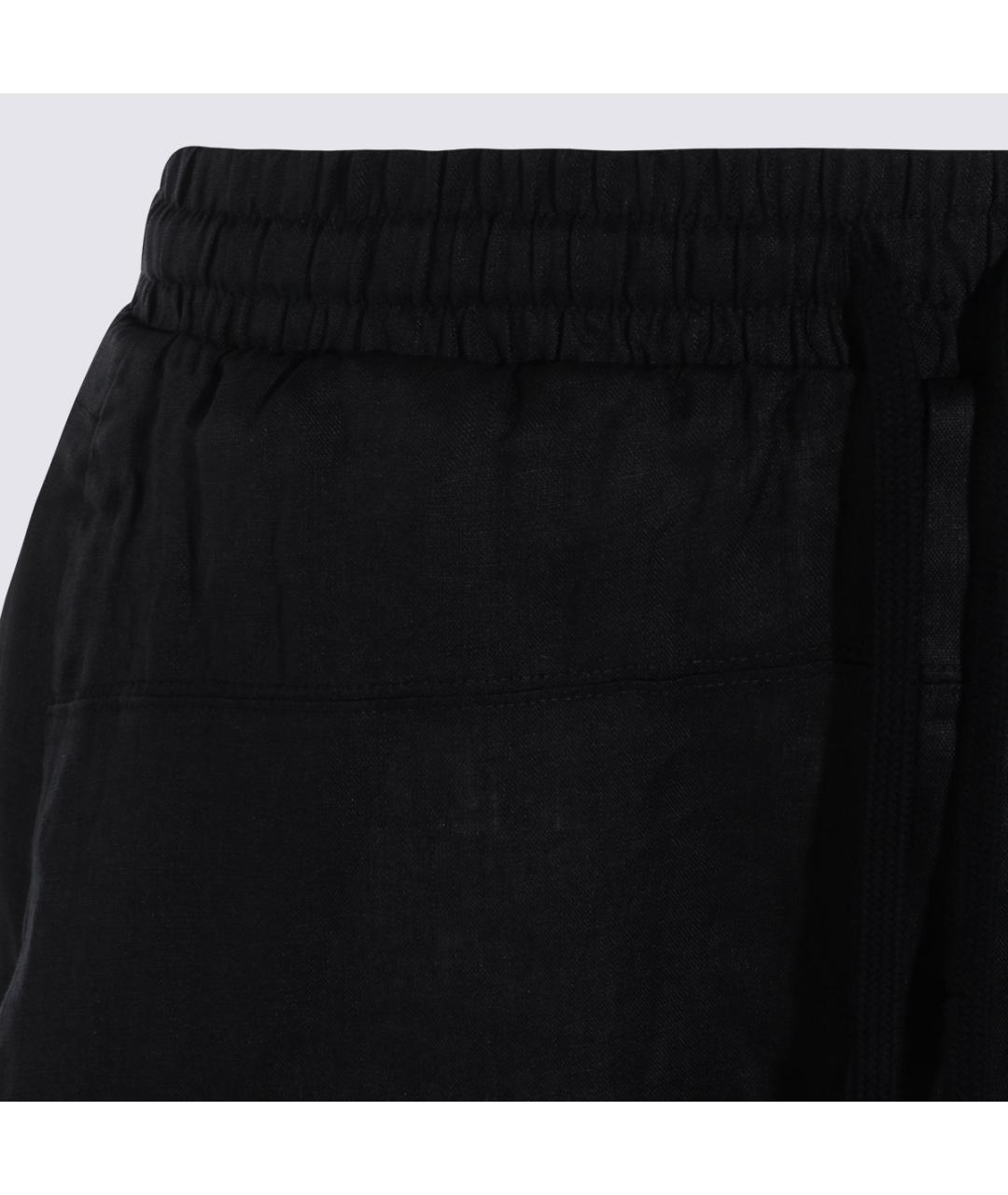 THOM KROM Черные льняные шорты, фото 3