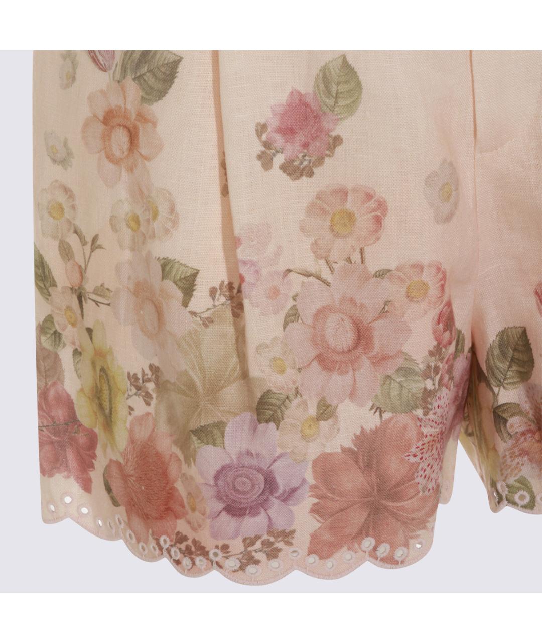 TWIN-SET Мульти льняные шорты, фото 4