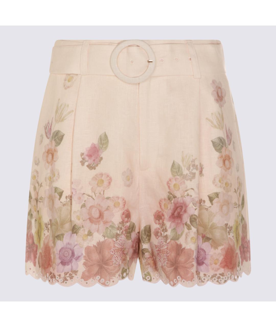 TWIN-SET Мульти льняные шорты, фото 5