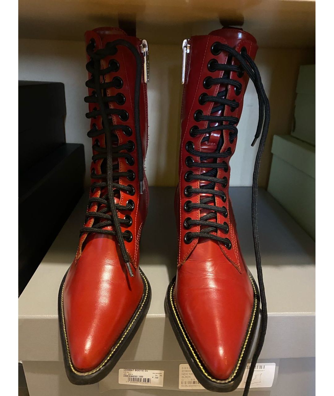 CHLOE Красные кожаные ботинки, фото 3