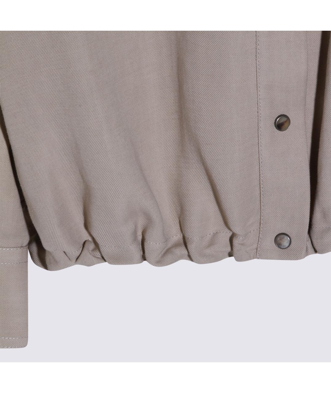 BRUNELLO CUCINELLI Бежевая вискозная куртка, фото 3