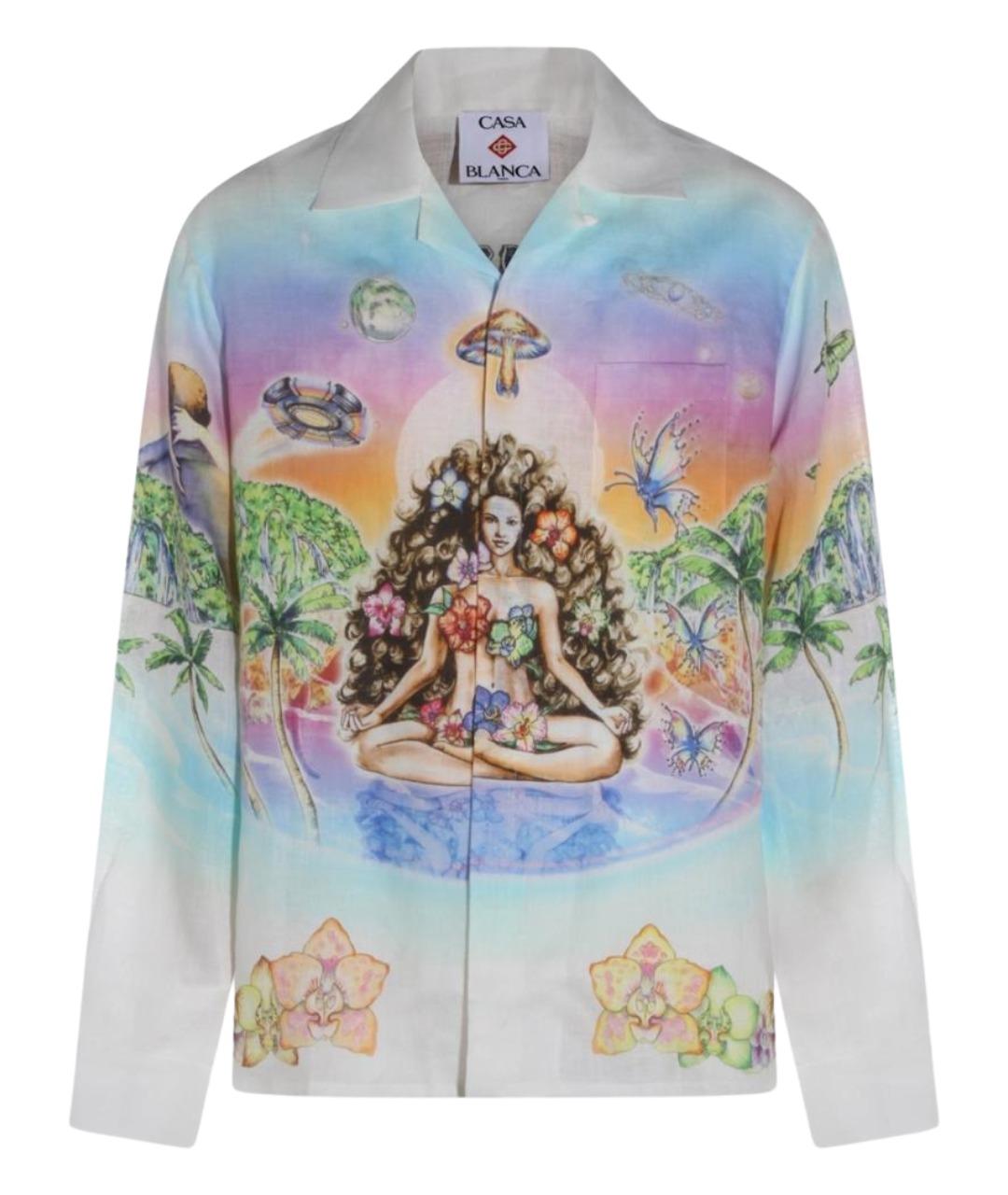 CASABLANCA Белая льняная кэжуал рубашка, фото 1