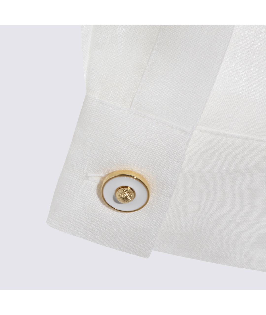 CASABLANCA Белая льняная кэжуал рубашка, фото 5