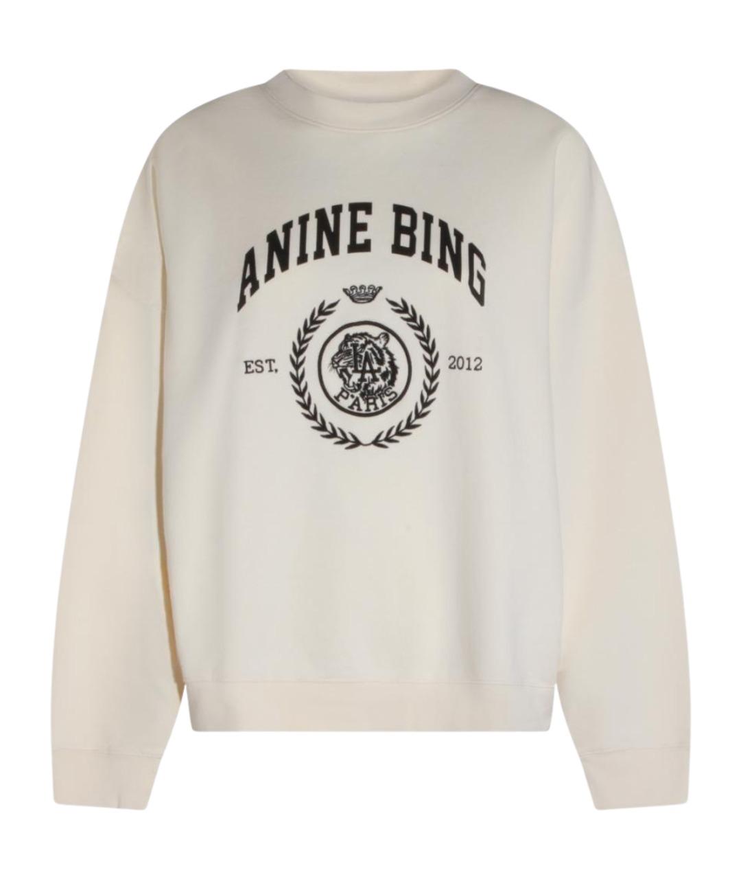 ANINE BING Белый хлопковый джемпер / свитер, фото 1