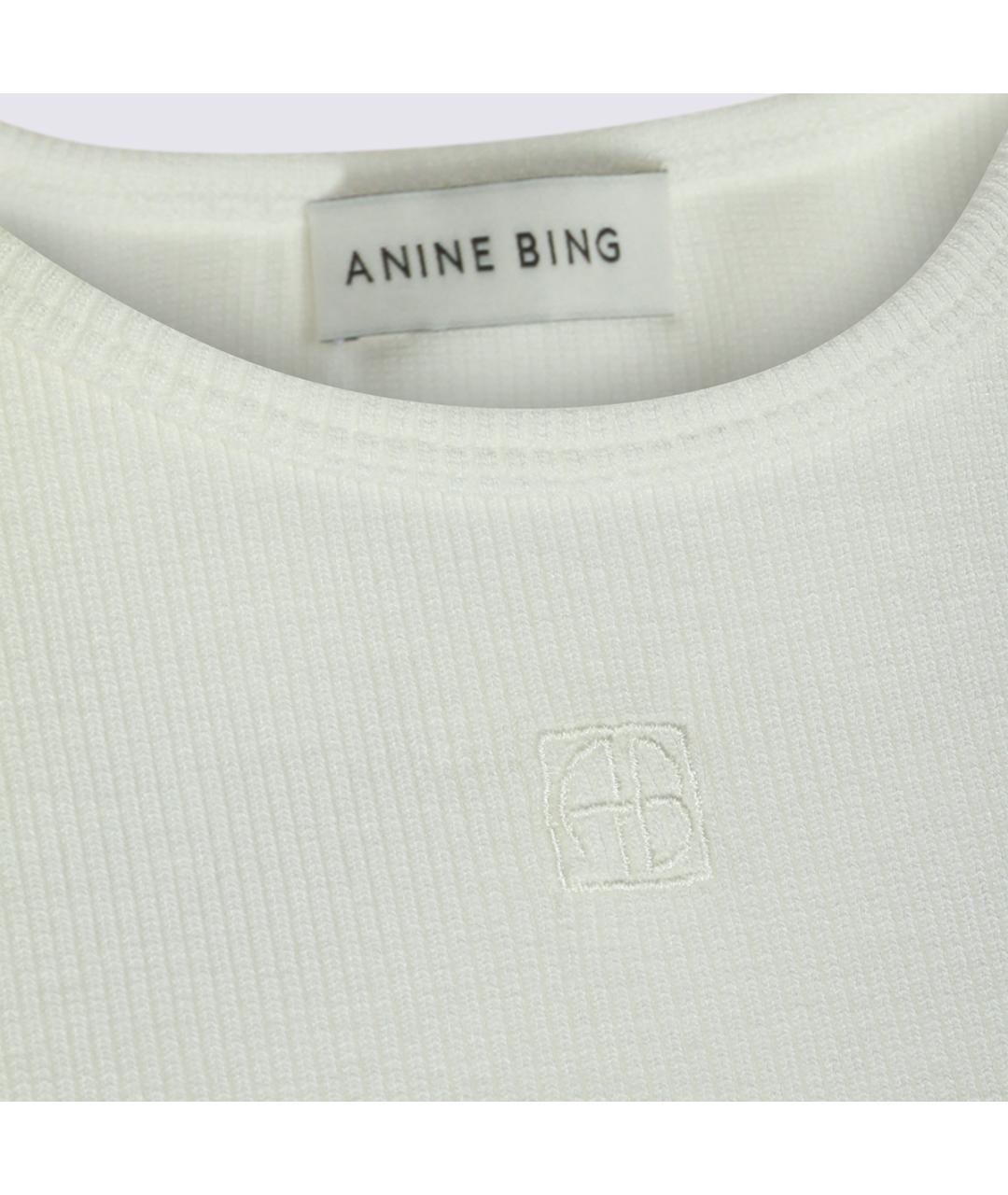 ANINE BING Белая вискозная майка, фото 3