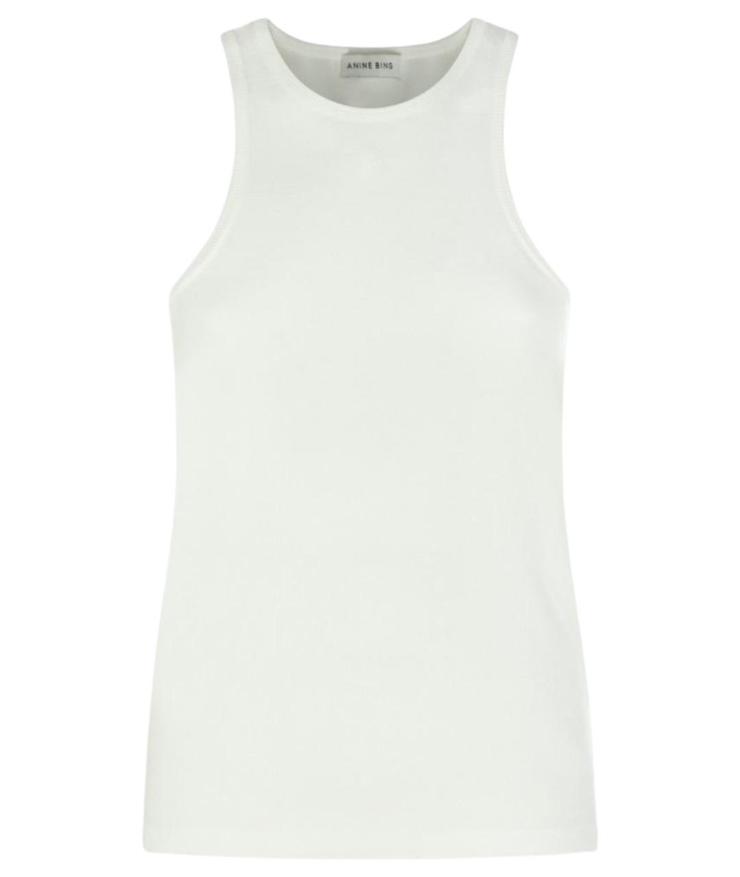 ANINE BING Белая вискозная майка, фото 1