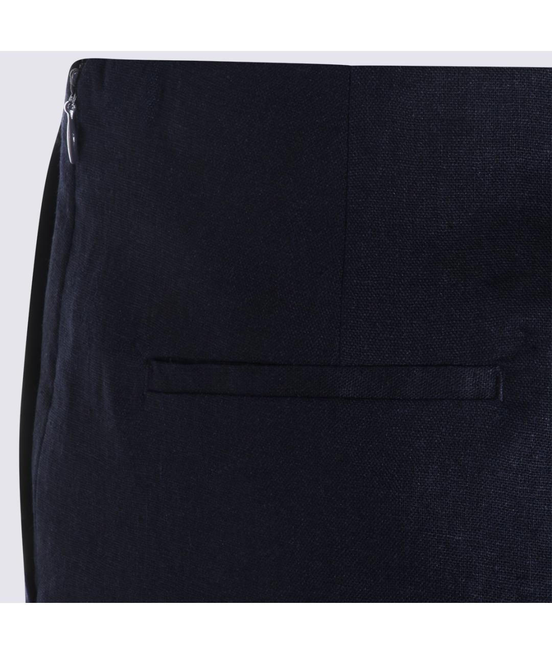 TWIN-SET Синие льняные шорты, фото 4