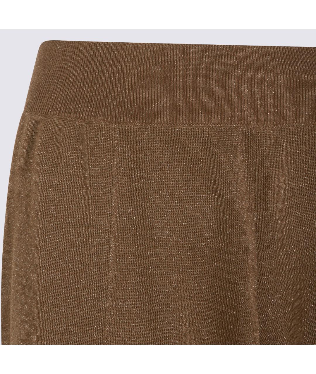 FABIANA FILIPPI Коричневые вискозные прямые брюки, фото 3