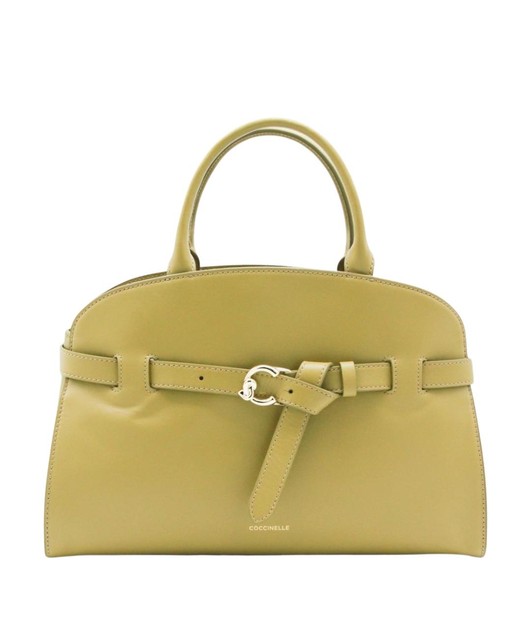 COCCINELLE Зеленая кожаная сумка тоут, фото 1