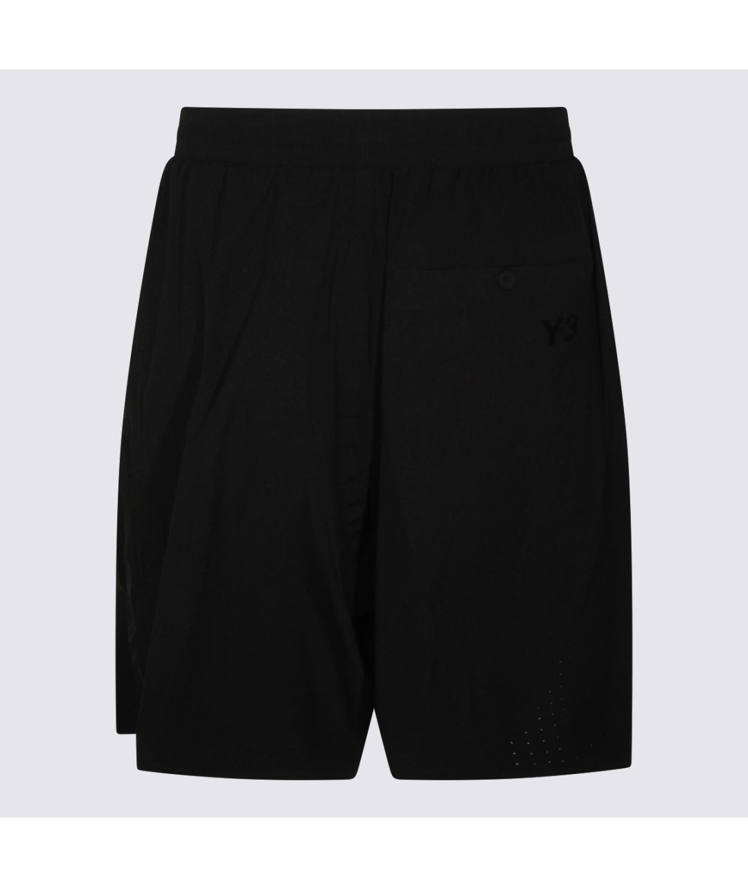 Y-3 Черные полиэстеровые шорты, фото 2
