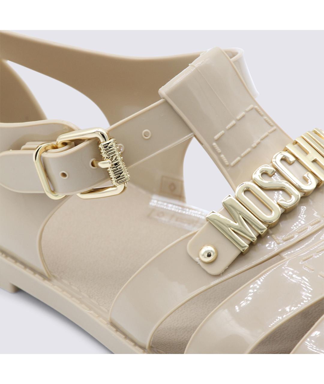 MOSCHINO Бежевые кожаные сандалии, фото 4