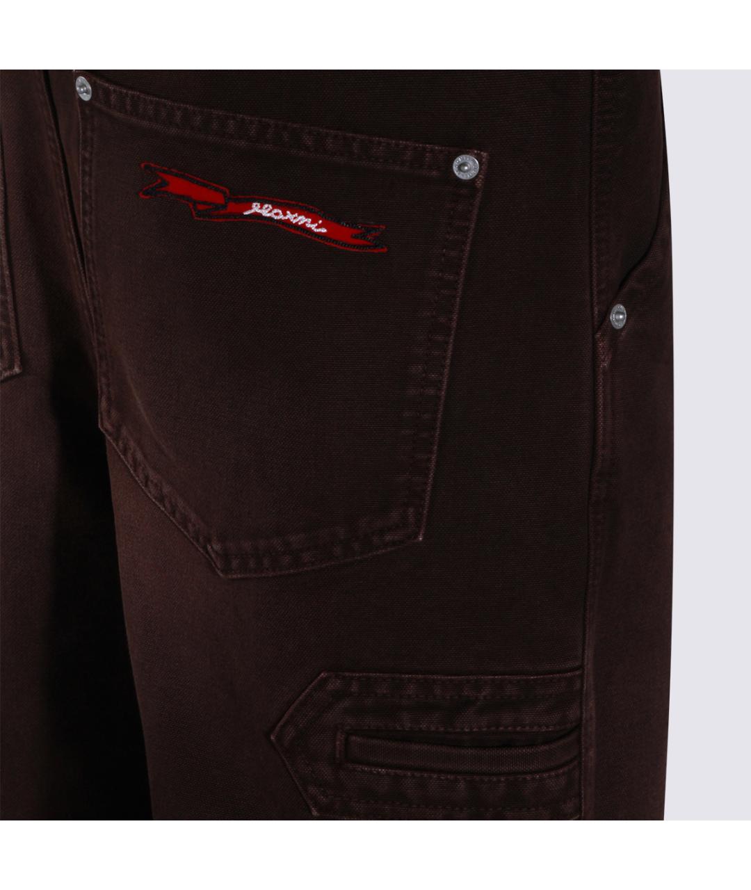 MARNI Коричневые хлопковые повседневные брюки, фото 4