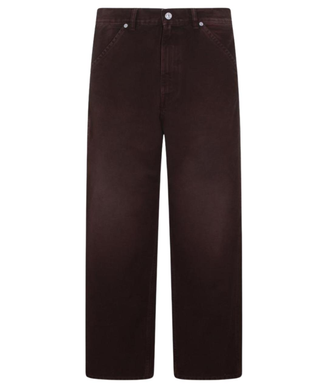 MARNI Коричневые хлопковые повседневные брюки, фото 1