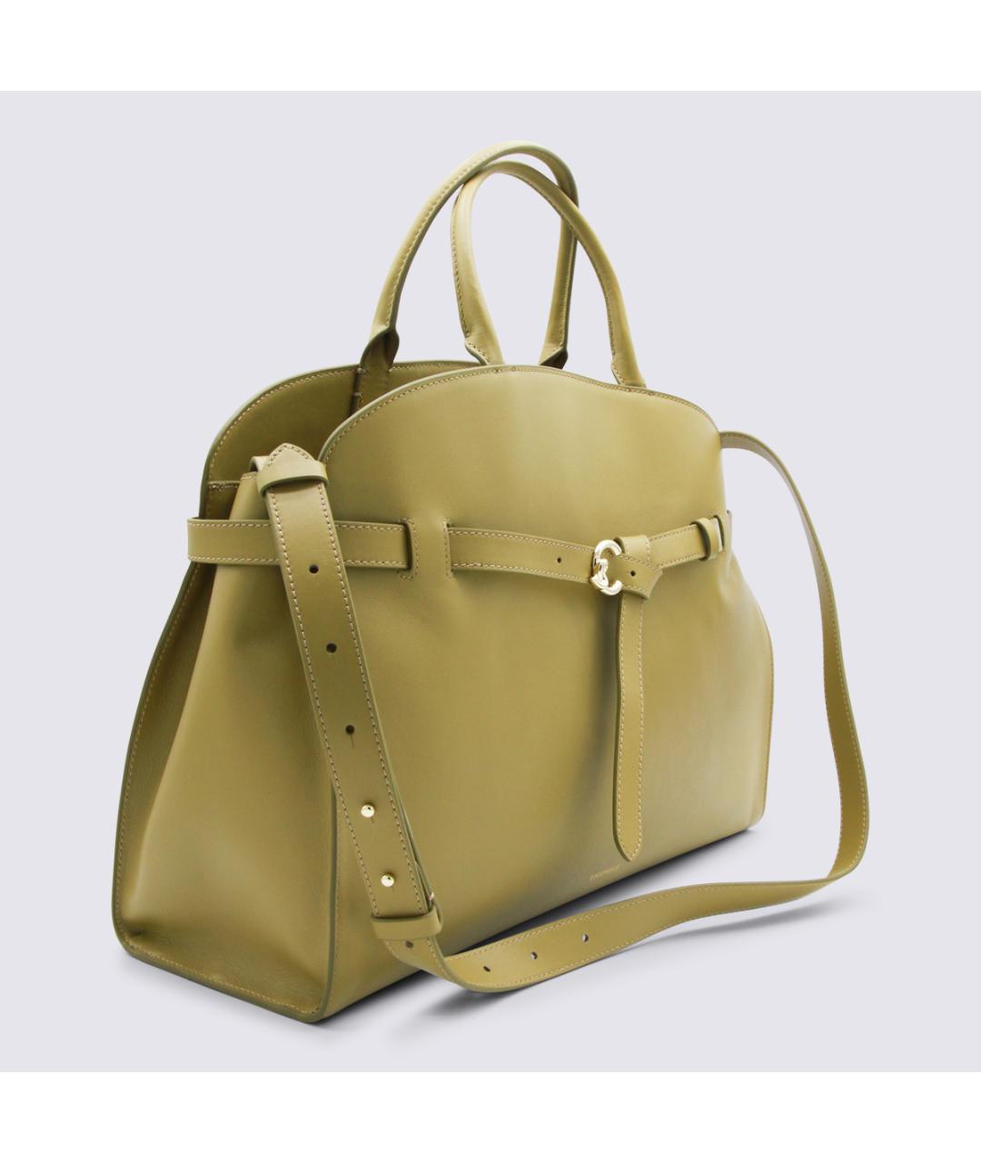 COCCINELLE Зеленая кожаная сумка тоут, фото 2